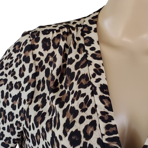 VINCE CAMUTO Leopard Print Tunic Blouse Top Women's XL 3/4 Sleeve Lightweight - Picture 7 of 11